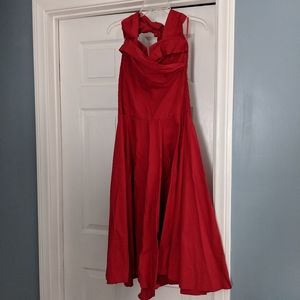 Retro Large red Trashy Diva halter swing dress.